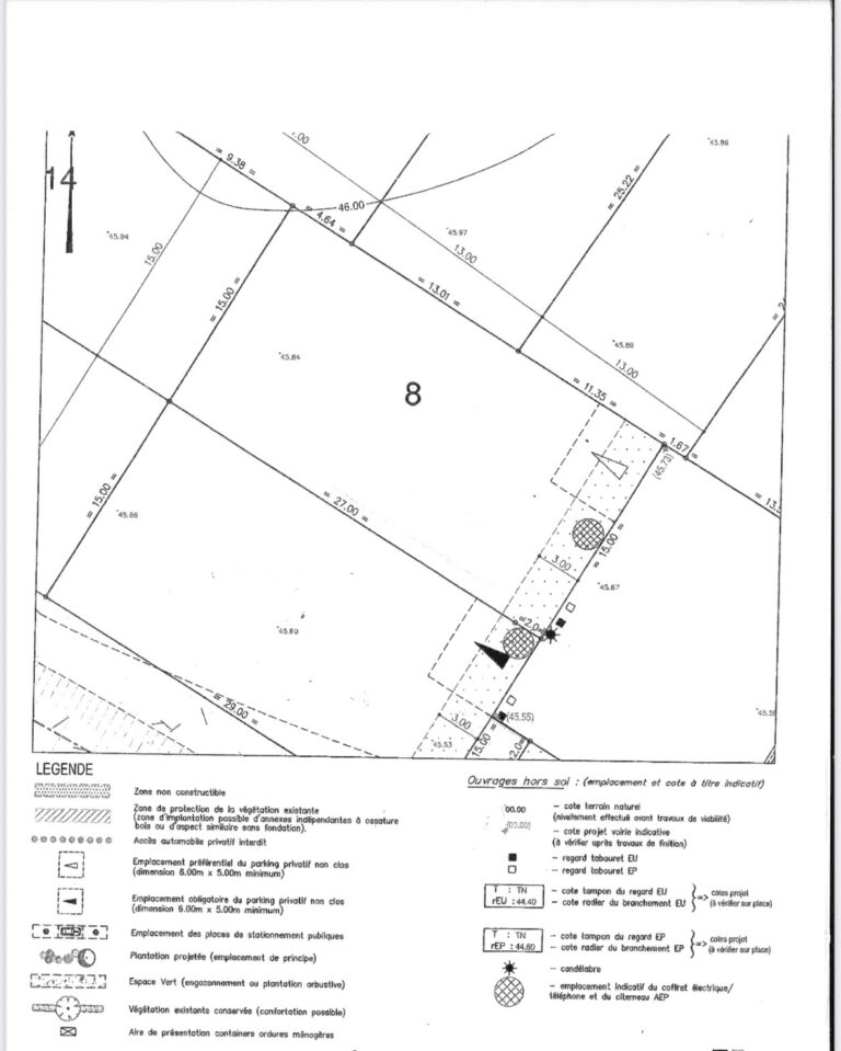 GROSBREUIL -TERRAIN A BÂTIR de 435 m2 –