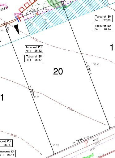 Terrain viabilisé de 523 m2 à Brem sur Mer